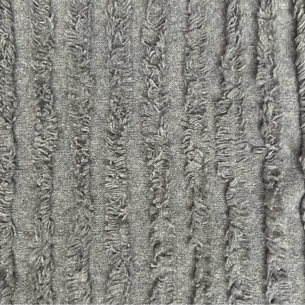 Madewell 100% Merino Wool Fringe Stripe Sweater Gray XS Boxy Cropped - Picture 6 of 10